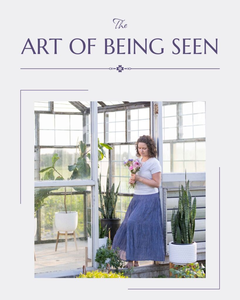 photo of marta raptis in a garden holding flowers