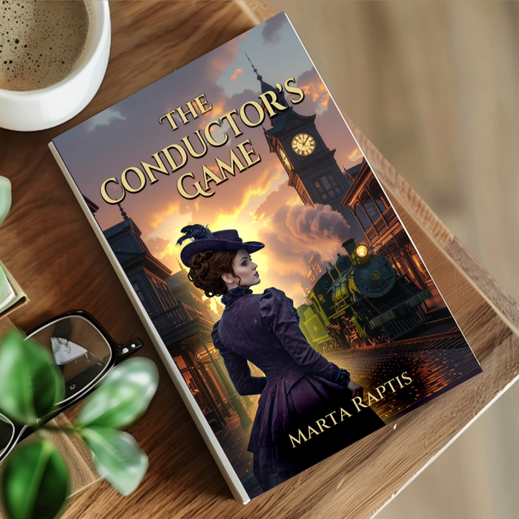 flat lay of The Conductor’s Game fantasy novel