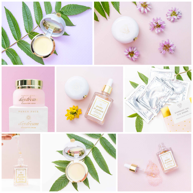 product photography collage of skincare brand by Marta Raptis